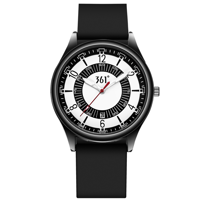 

361° Часы с кварцевым механизмом и силиконовым ремешком, унисекс, белый циферблат
