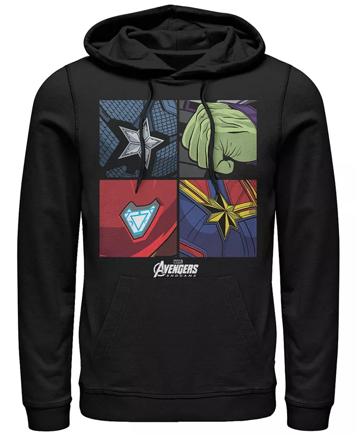 

Толстовка с капюшоном Marvel Men's Avengers Endgame Box Up Hero Logos Fifth Sun, черный