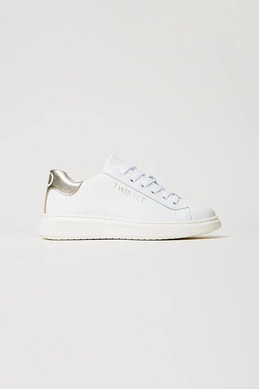 

Кроссовки из кожи для детей Twinset, белый
