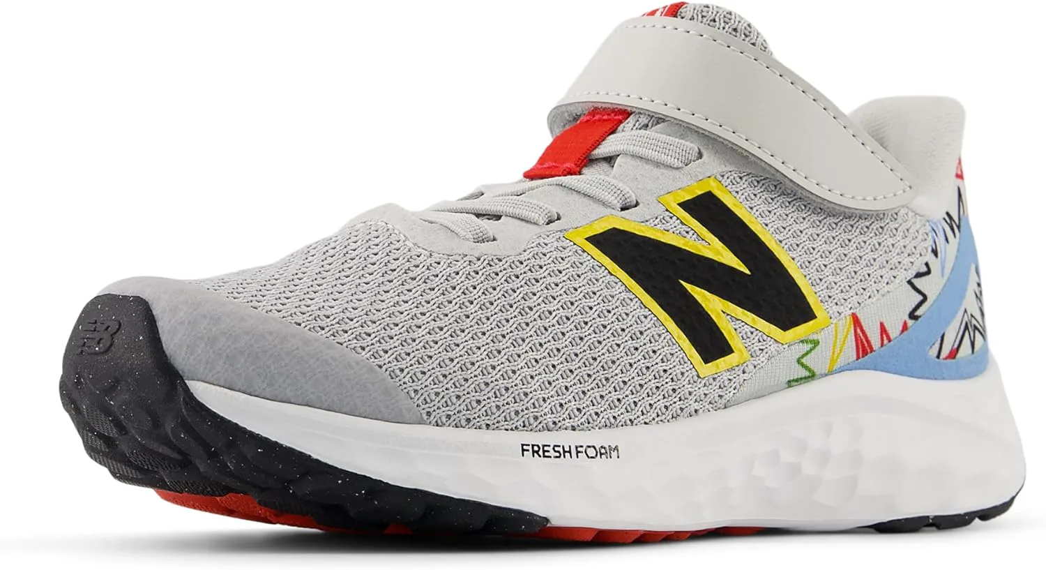 Кроссовки New Balance Unisex-Child Fresh Foam Arishi V4 с шнуровкой, серый/синий