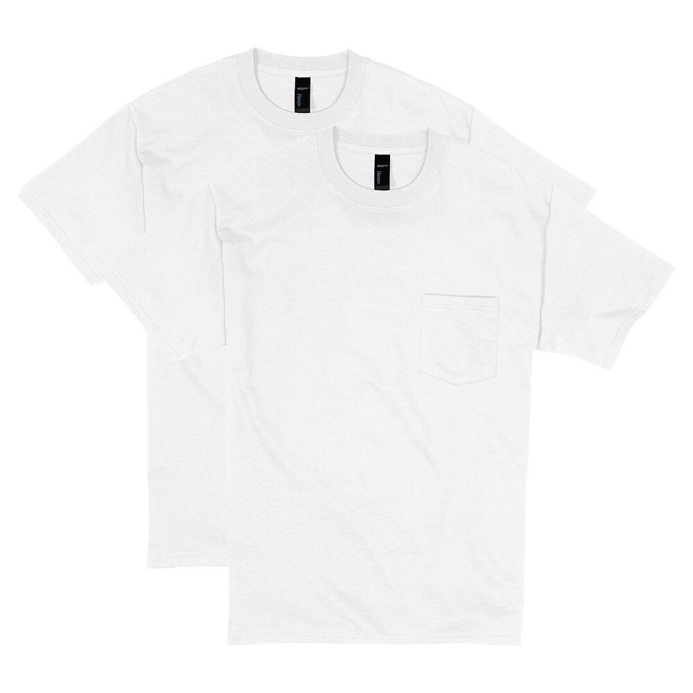 

Мужская футболка с двумя карманами Hanes Beefy-T, цвет Light Steel