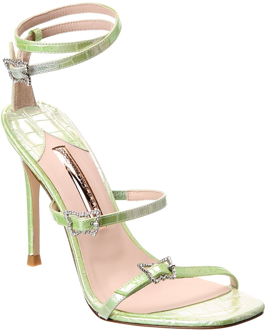 Кожаные сандалии Sophia Webster, зеленый — фото 4
