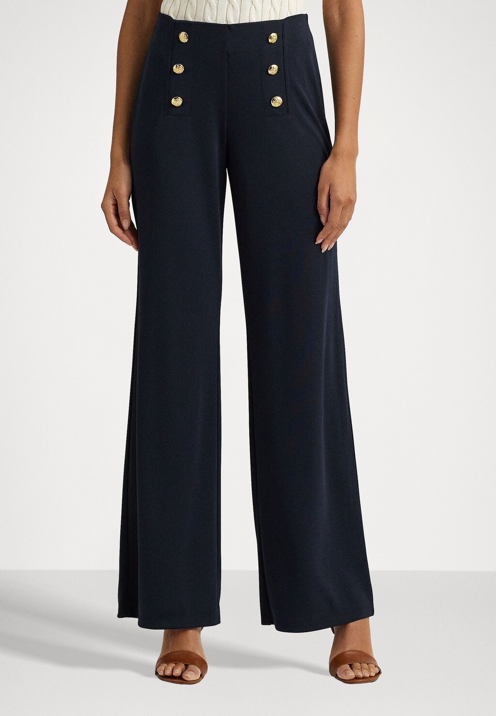 

Брюки STRETCH JERSEY WIDE LEG TROUSER Ralph Lauren, синий