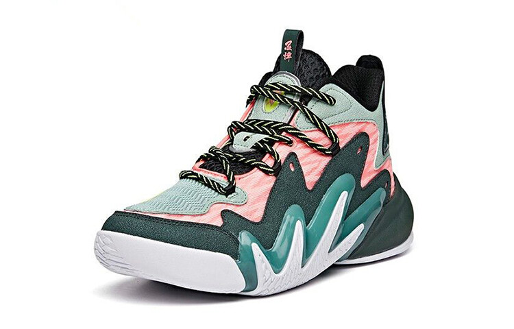 Детские баскетбольные кроссовки GS Mid-top Green/Pink Anta Kids — фото 2