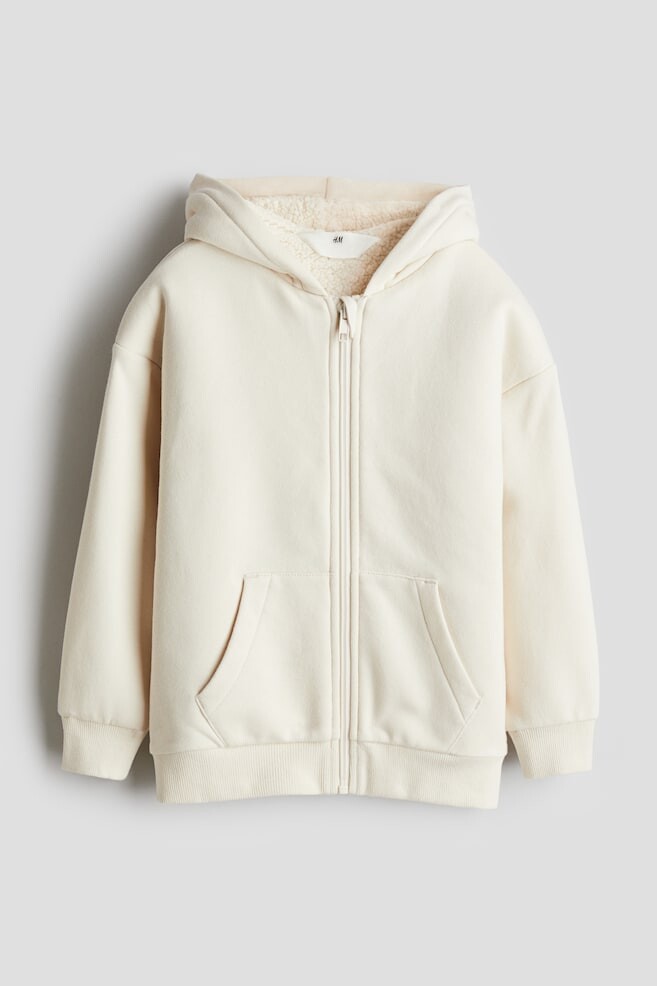 

Куртка с капюшоном на флисовой подкладке тедди H&M, бежевый