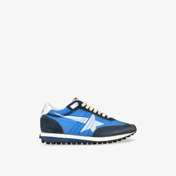 Беговые кроссовки Golden Goose Running marathon из замши и сетки с низким верхом, мультиколор