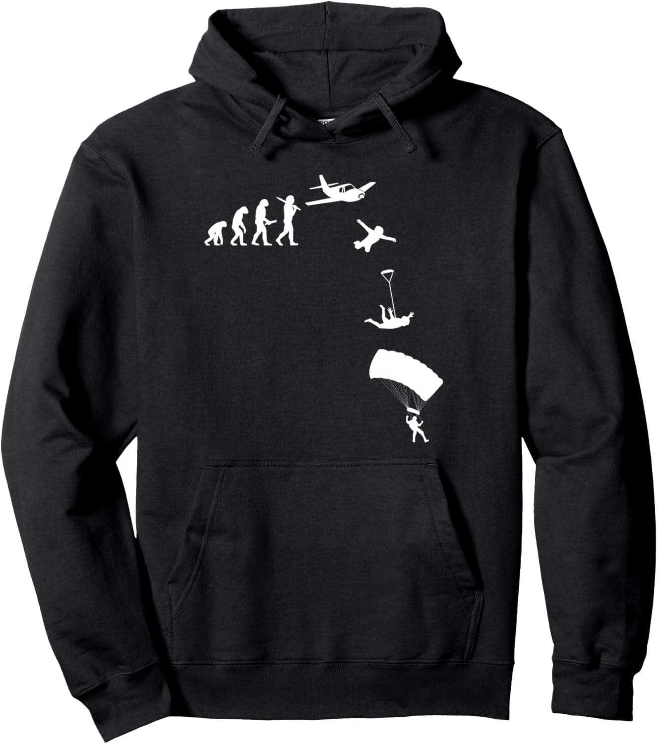 

Парашютный спорт, прыжки с парашютом, свободный прыжок с парашютом, толстовка с капюшоном, опущенной головой Skydive Parachute Sports Parachute Gift Sports, черный