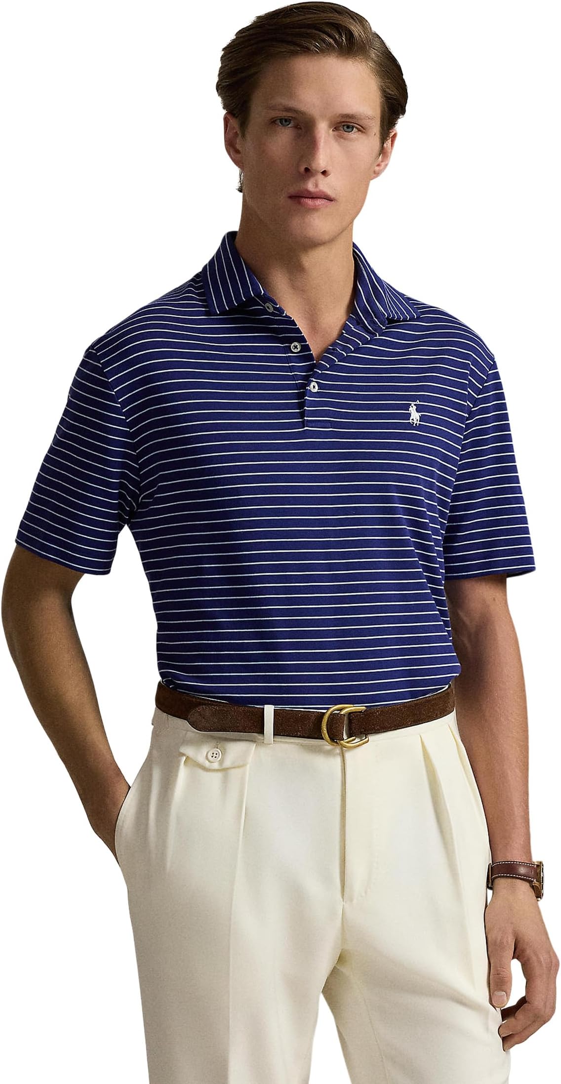

Футболка Polo Ralph Lauren Classic Fit Soft Cotton Polo Shirt, цвет Fall Royal/Office Blue
