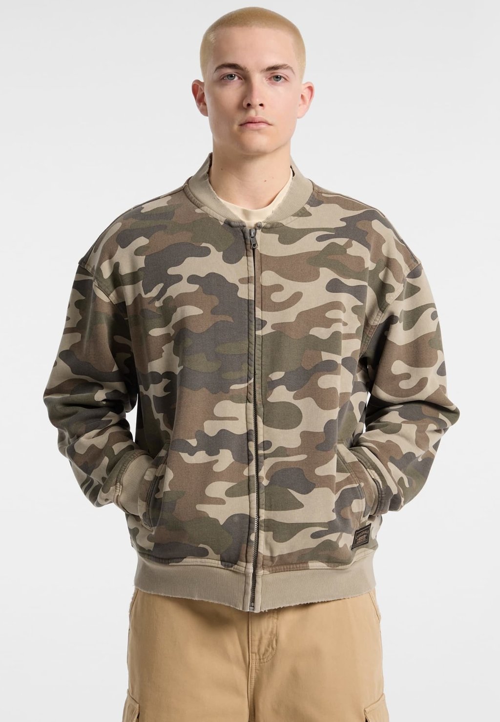 

Толстовка на молнии MIT MUSTER - Bomber Jacket Guess, бежевый