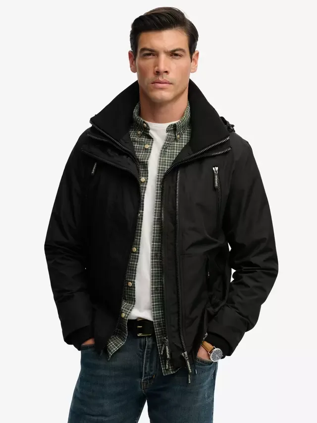 Ветровка с капюшоном в горном стиле, черная Superdry