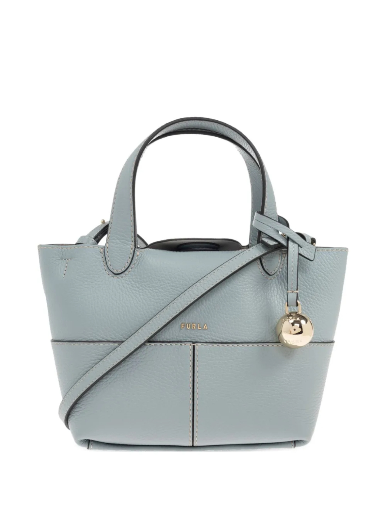 

Сумка-тоут Furla mini Primrose из кожи с верхней ручкой, синий