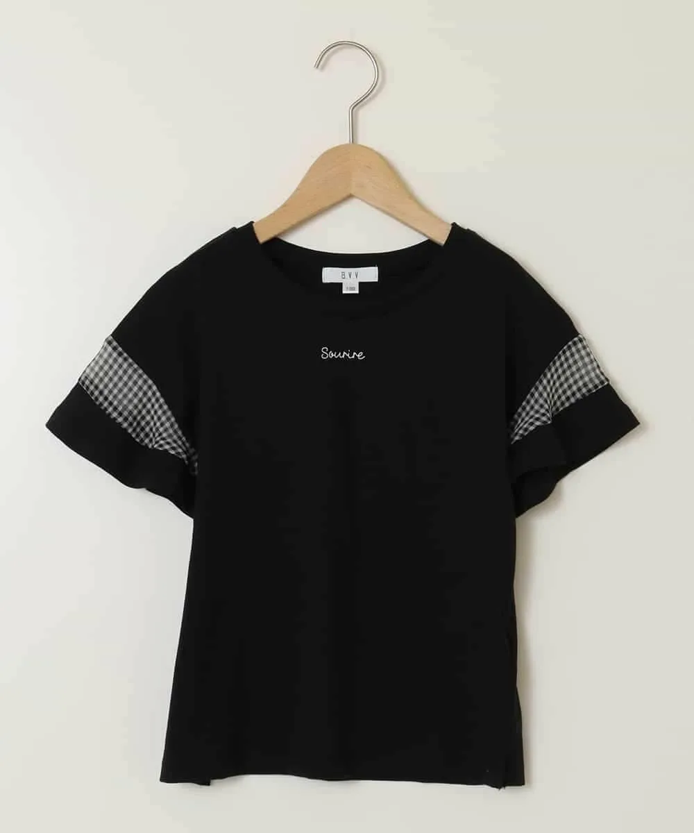 Прозрачная футболка в клетку с отрезанными рукавами A.V.V, black — фото 2