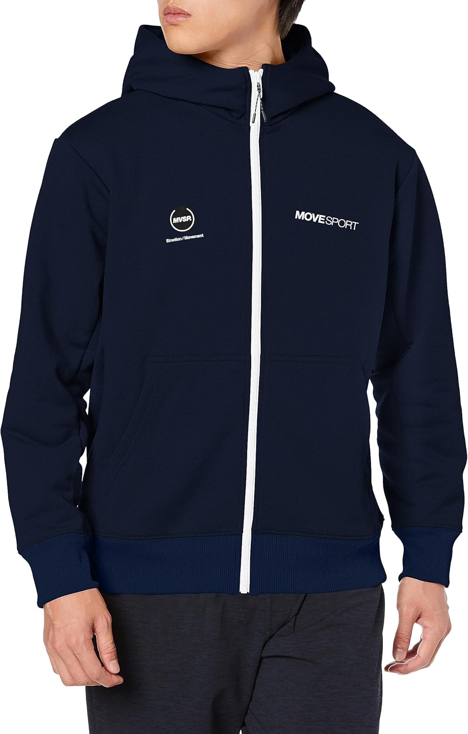 

Мужская толстовка Descente на молнии, худи, Movesport MVSP, эластичная, влагоотводящая, защита от УФ-излучения (UPF 50+), для тренировок, темно-синий