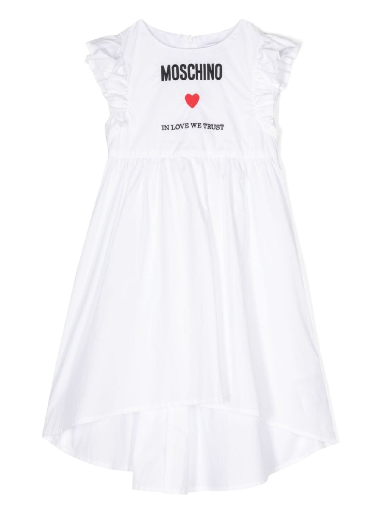 

Moschino Kids платье с вышитым логотипом, белый