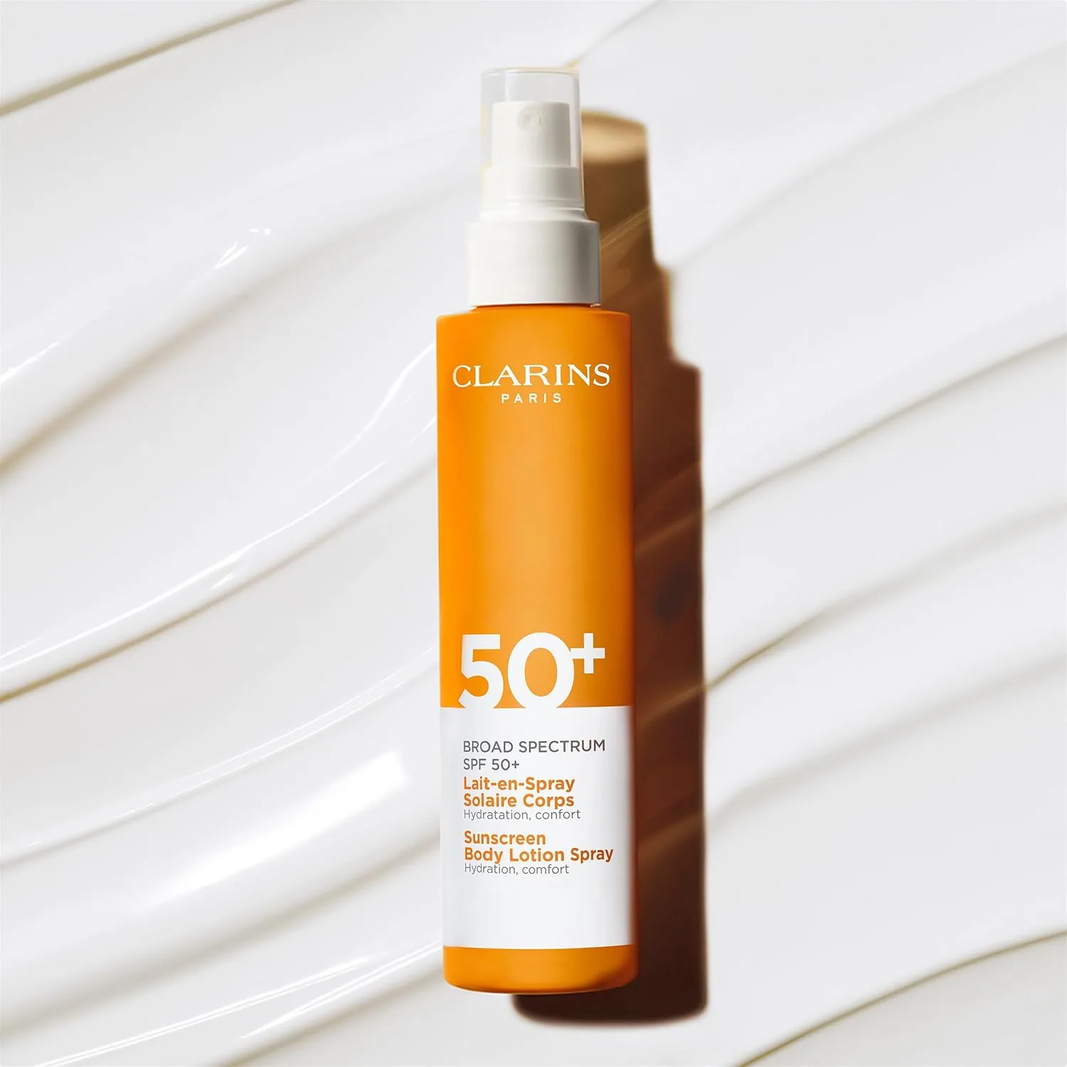 Clarins солнцезащитный лосьон-спрей для тела широкого спектра SPF 50+, защита от UVA/UVB, легкий, без белых следов, с антиоксидантами, для всех типов кожи, 150 мл — фото 4