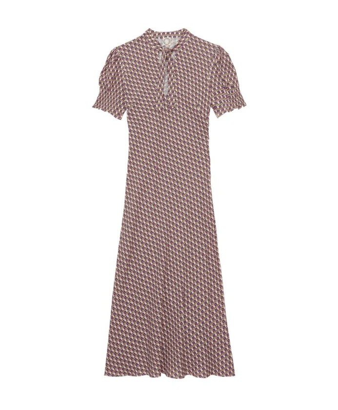 

Платье с вишневым узором и узором из дубовых листьев Ines De La Fressange Paris, мультиколор