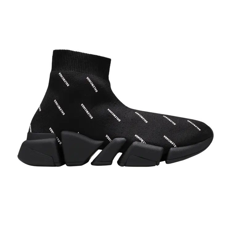 Кроссовки Balenciaga Balenciaga Wmns Speed 2.0 Sneaker 'Allover Logo - Black', черный