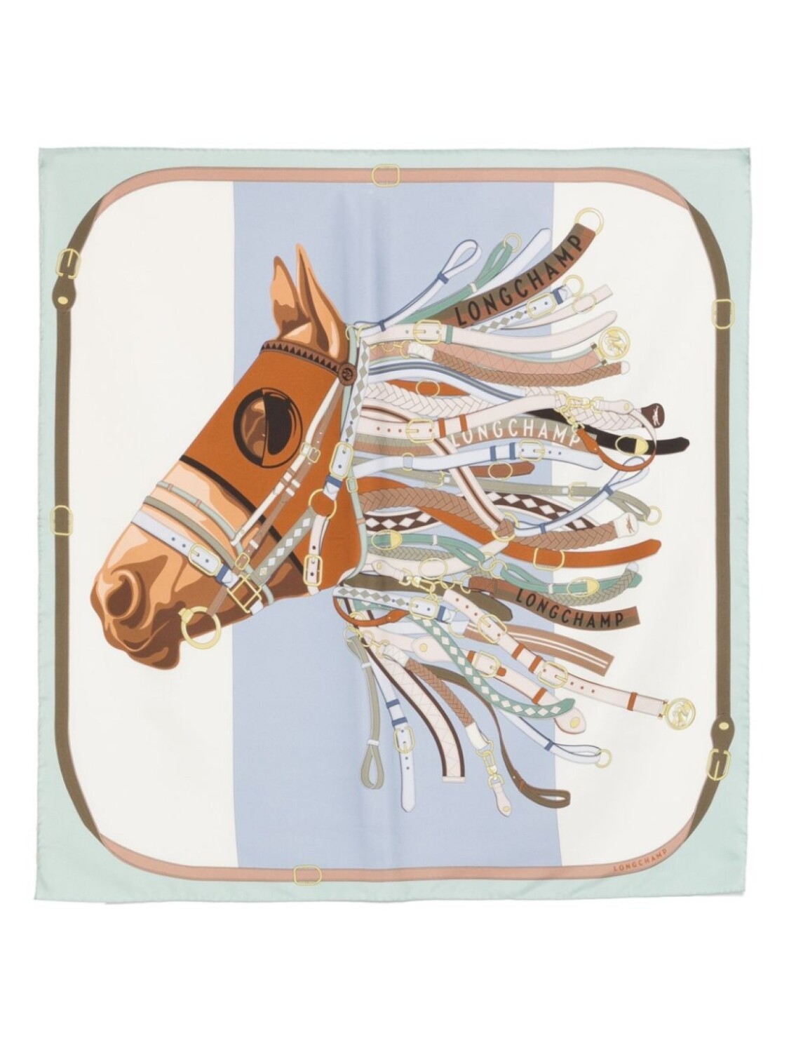 

Платок Tête de Cheval Longchamp, зеленый