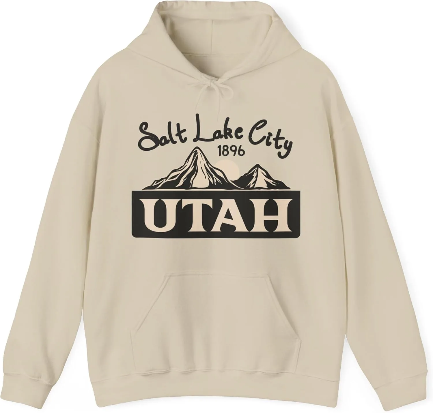 Толстовка с капюшоном Utah Salt Lake City College, университетская футболка, подарок из штата Юта, толстовка с капюшоном с изображением национального парка, хлопковая толстовка унисекс GENERIC, Sand