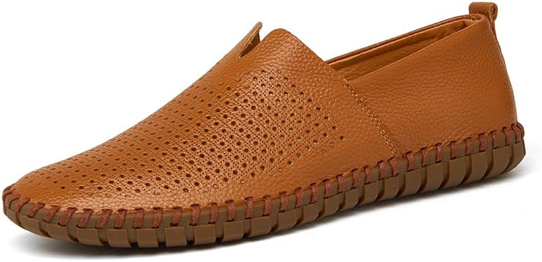 

Мужские дышащие слипоны-лоаферы, повседневная обувь для ходьбы, легкие мокасины для вождения, из натуральной кожи, мягкие и удобные Asifn, Brown-1