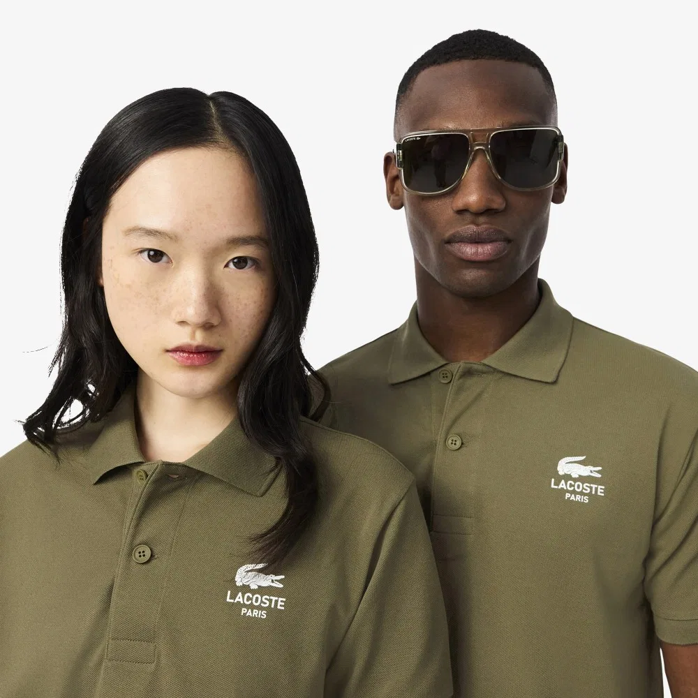 Мужская футболка-поло Lacoste Soft Branding, цвета хаки — фото 2