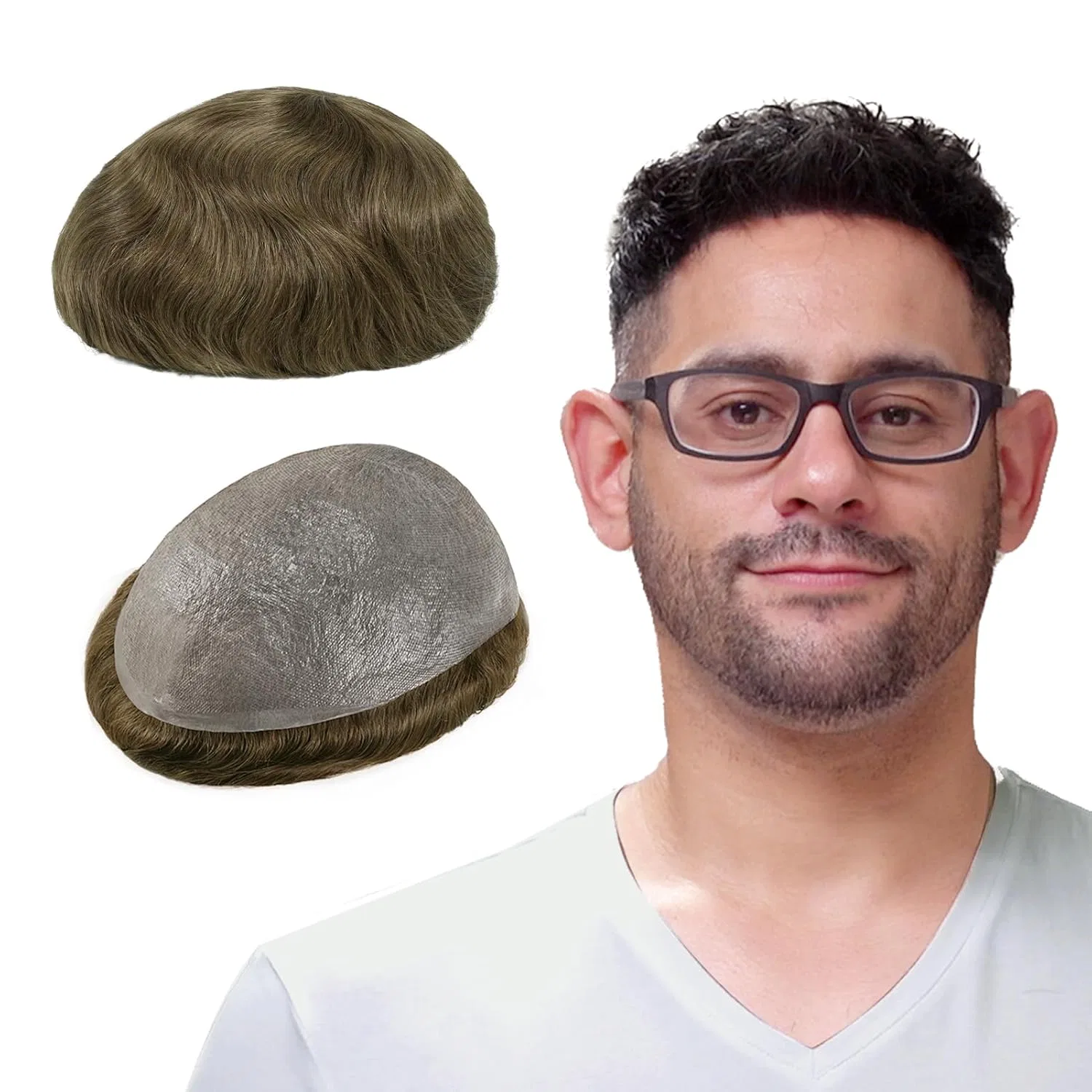 Мужской парик из натуральных волос «Toupee» 0.03 мм от Lordhair Lordhair, Light Brown 7#(Ash)