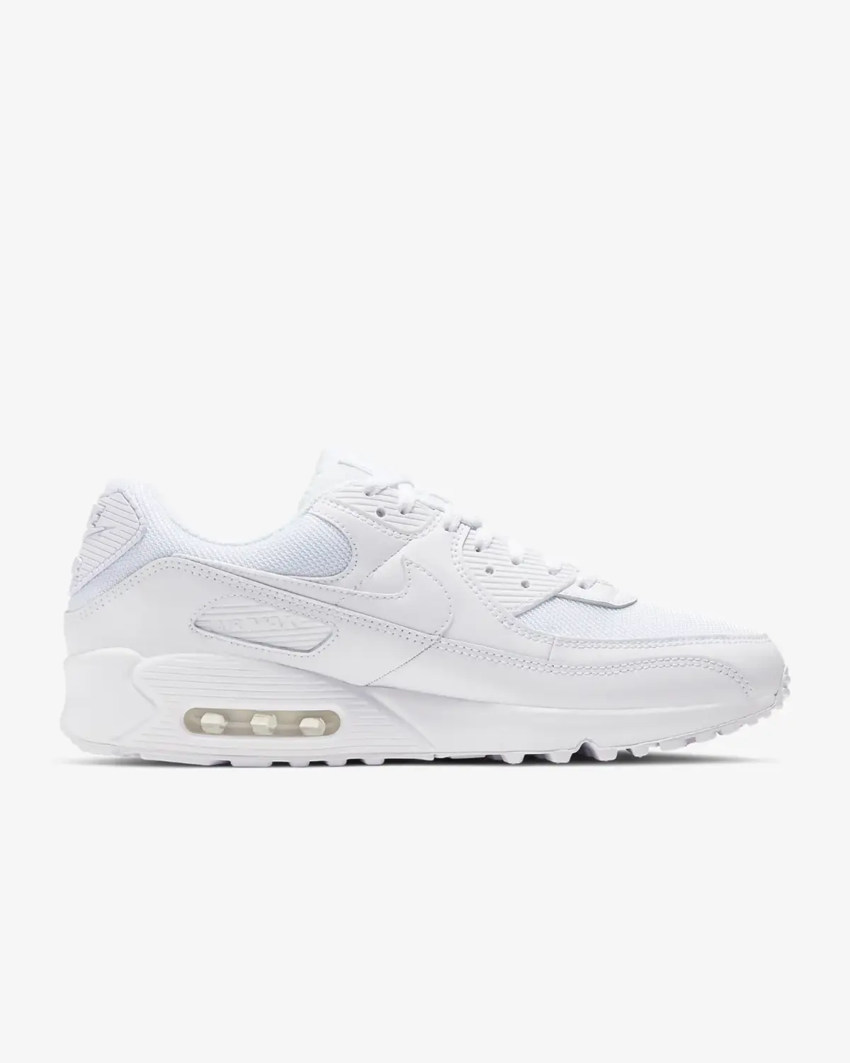 Nike Air Max 90 CN8490-100 Кроссовки мужские белые кожаные низкие беговые — фото 2