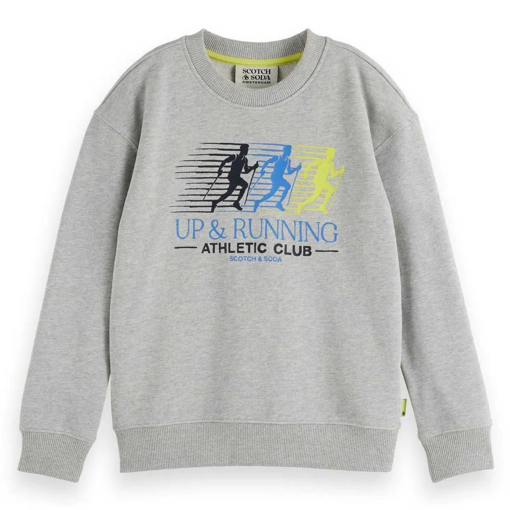 

Толстовка Scotch & Soda Relaxed Fit Front Artwork, серый