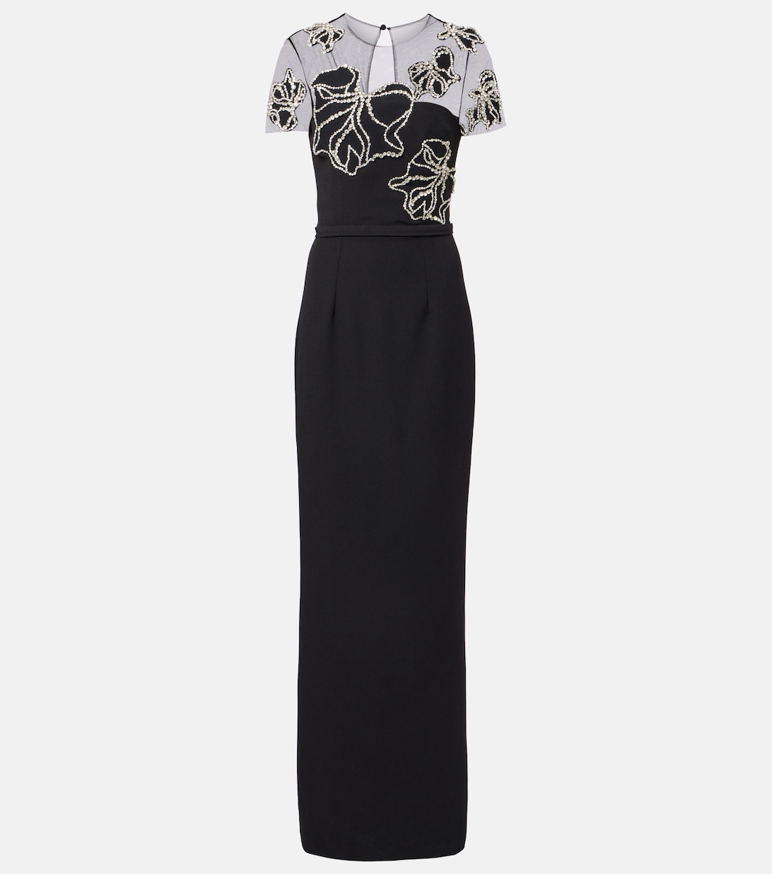 

Украшенное креповое платье Safiyaa, Black With Crystal