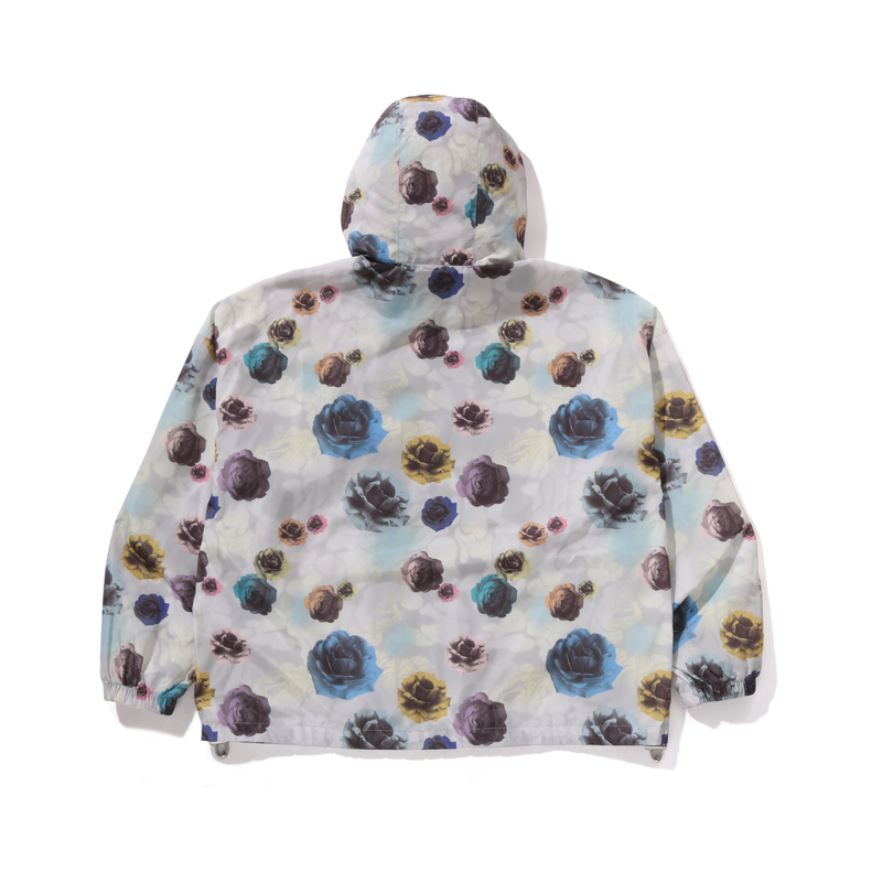 A BATHING APE Камуфляжная капюшонная куртка из нейлона с цветочным принтом, White IVX — фото 4