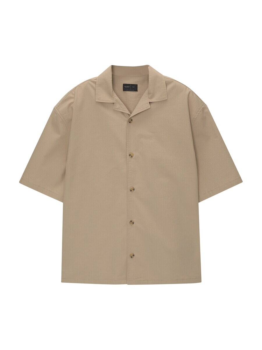 

Повседневная рубашка Pull&Bear Comfort fit Button Up Shirt, светло-коричневый