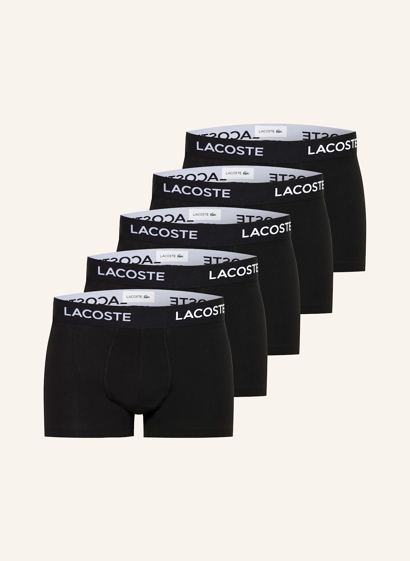 

5 пар трусов-боксеров Lacoste, черный