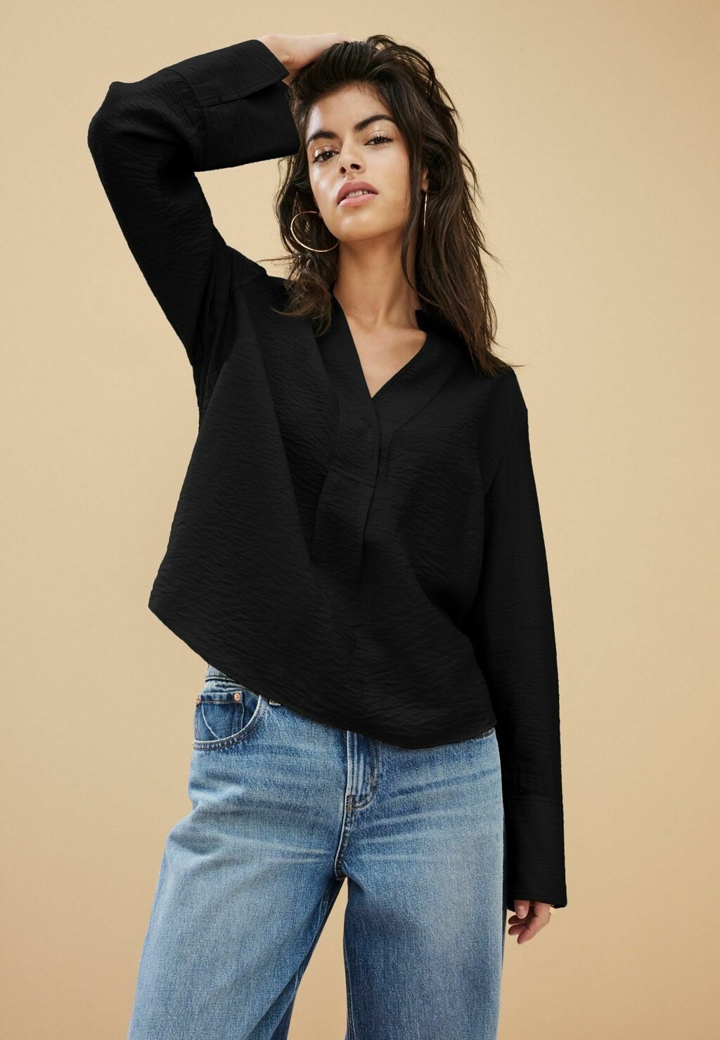 

Блуза LONG SLEEVE V-NECK PETITE Next, черный