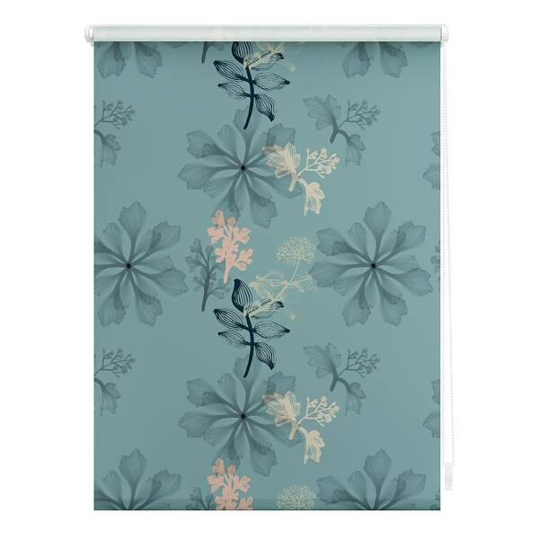 

Затемняющие рулонные шторы Lichtblick Aqua Floral, 100x150x6 см, синий
