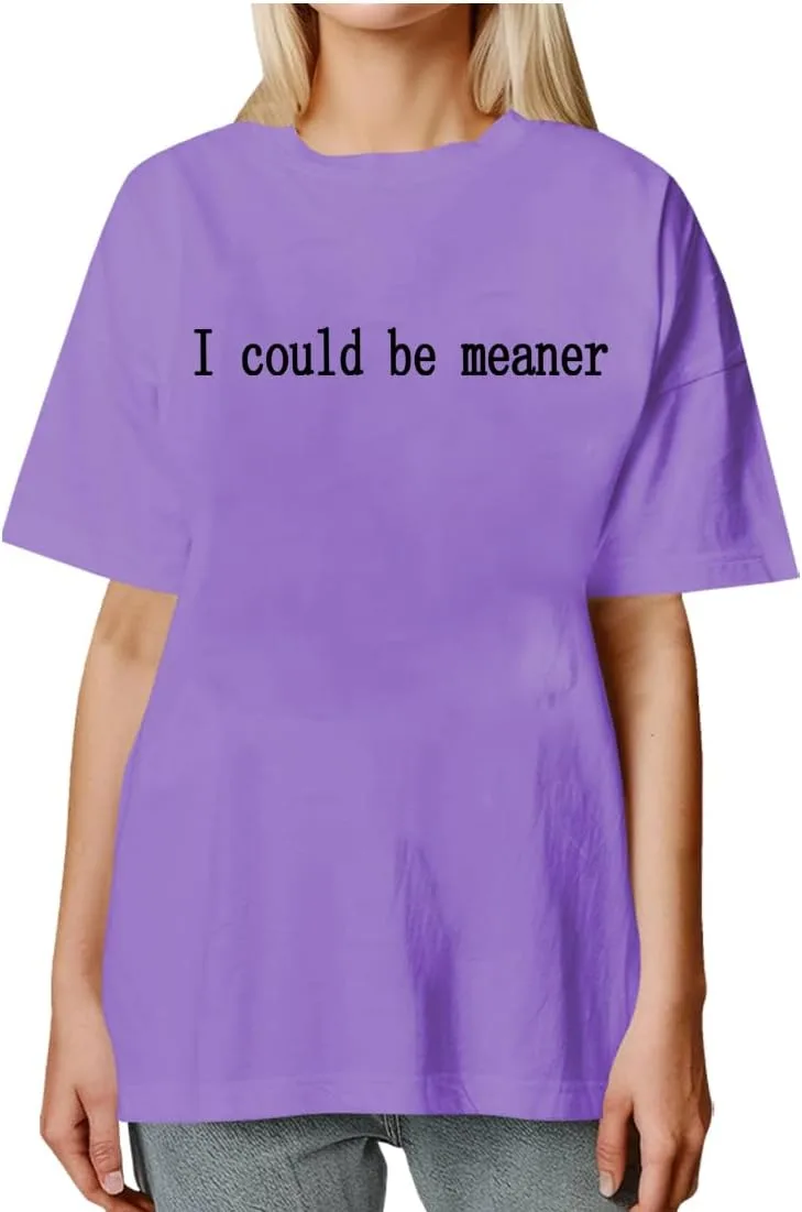 

Футболка с принтом I Could Be Meaner, классическая, V-образный вырез, унисекс