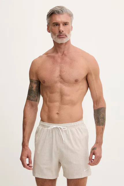 Шорты для плавания в полоску Nike, бежевый