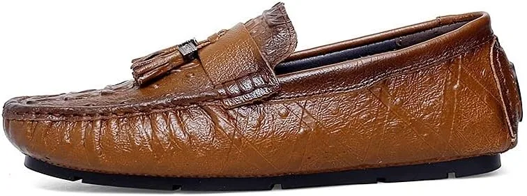 Лоферы с рисунком крокодила, бренд не указан, модель не указана, светло-коричневый PUGHGAETZF — фото 3