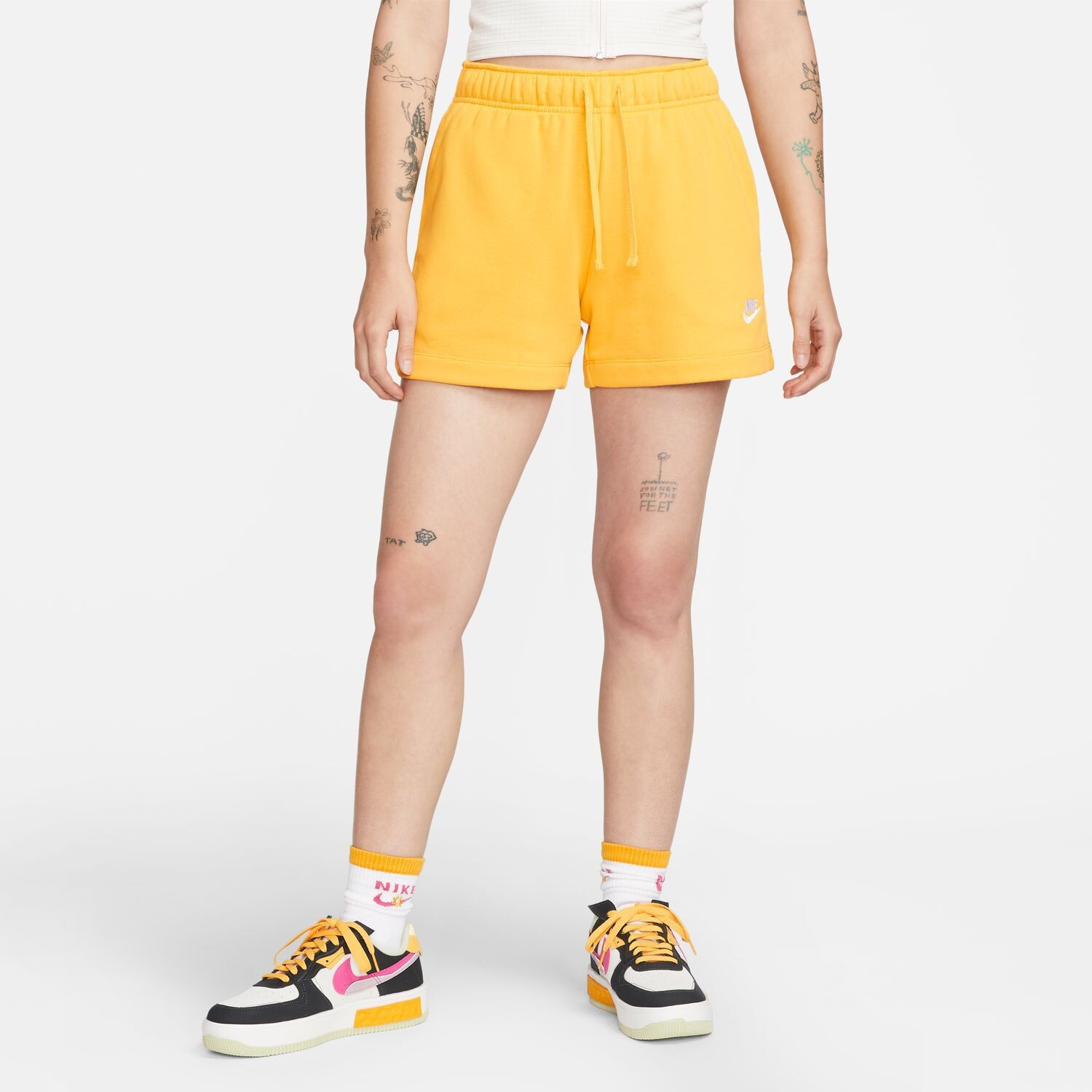 Женские флисовые шорты средней посадки Nike Sportswear Club Nike, черный — фото 4