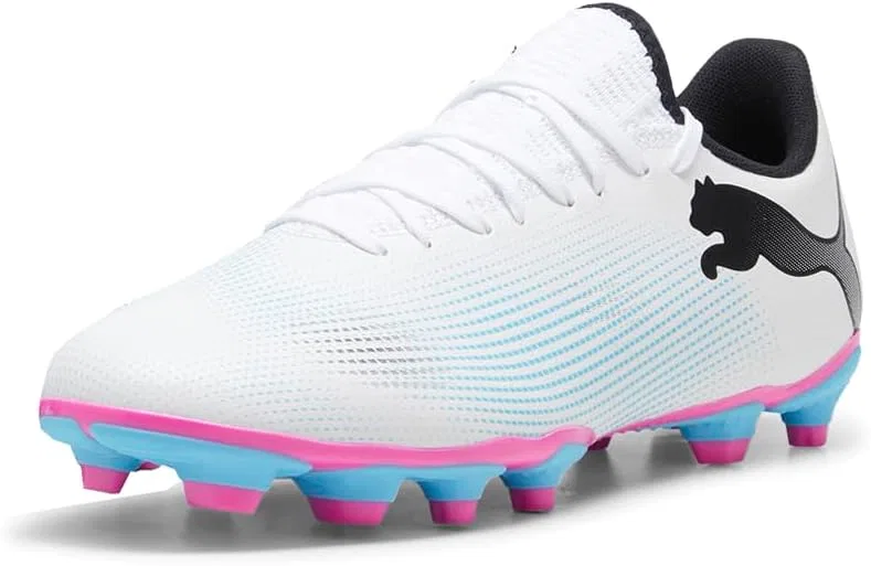 Мужские кроссовки PUMA Future 7 Play Firm для искусственного грунта, Puma White Puma Black Poison Pink — фото 2