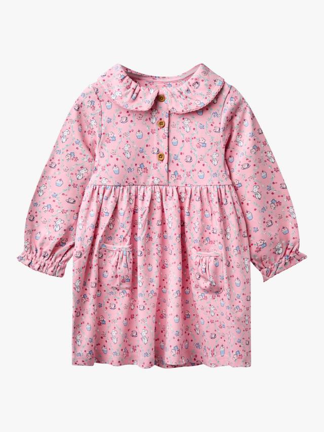 

Детское хлопковое платье в горошек JoJo Maman Bébé, Pink