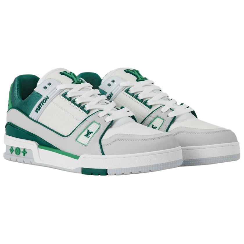 LOUIS VUITTON Тренировочные кроссовки Low top Skateboard Shoes для мужчин, зеленые — фото 4
