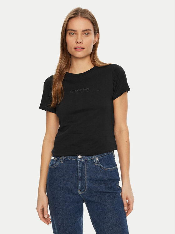 

Облегающая футболка Institutional Graphic J20J224990 Calvin Klein Jeans, черный