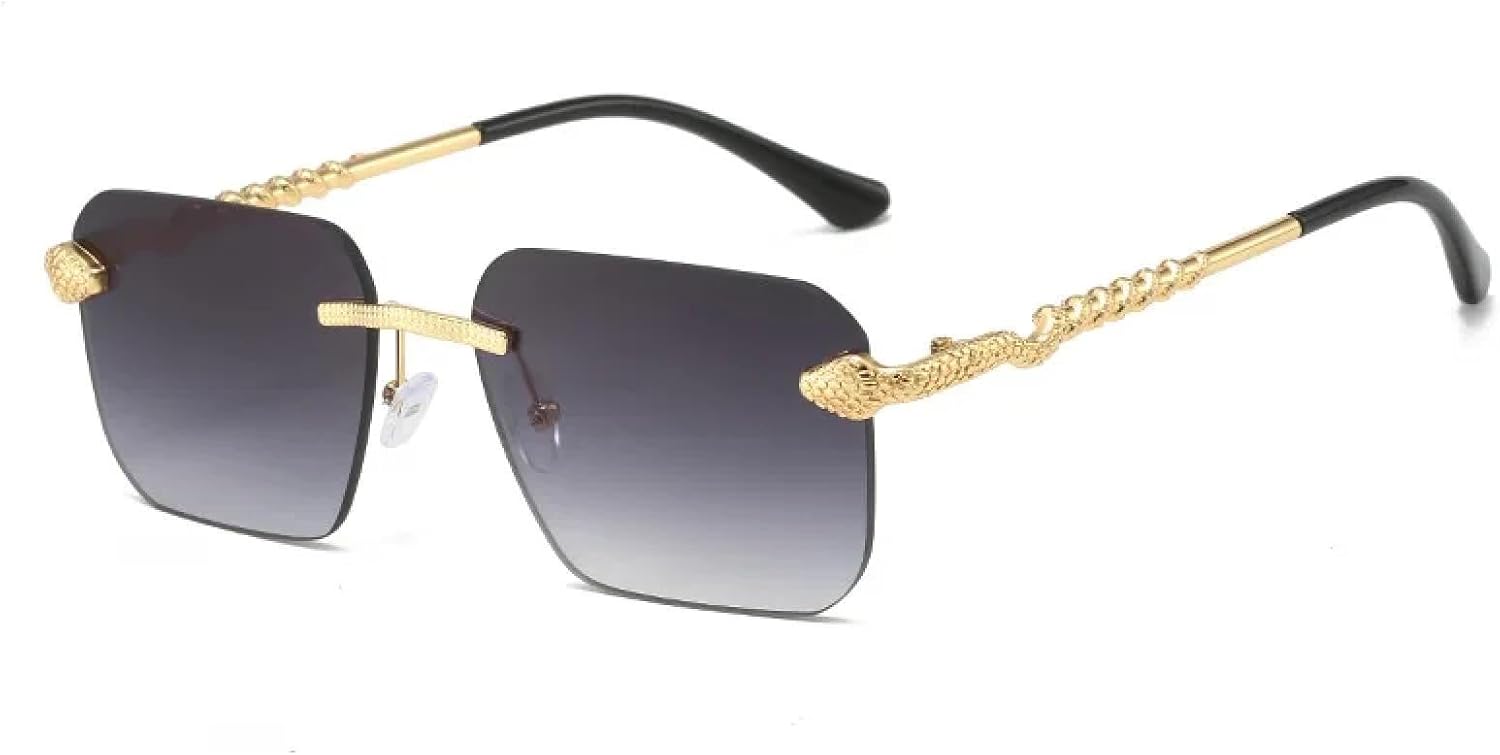 

Роскошные дизайнерские солнцезащитные очки для женщин, популярные безободковые солнцезащитные очки с зеркальными линзами, трендовые градиентные цвета для активного отдыха на природе TVTBBVV, Goldgrey