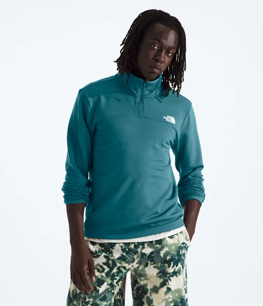 

Мужская флисовая кофта Cedar Trail Grid с молнией ¼ The North Face, Algae Blue