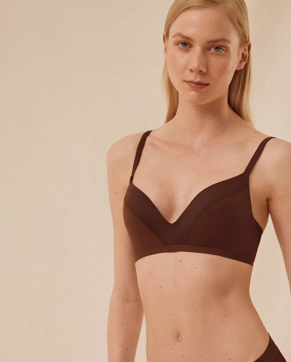 

Бюстгальтер без косточек с наполнителем, чашки B и C YSABEL MORA Ysabel Mora, темно-коричневый