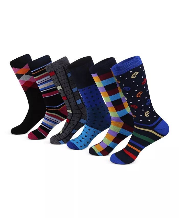 

Мужские дизайнерские носки Bold Dress Socks 6 пар в упаковке Mio Marino