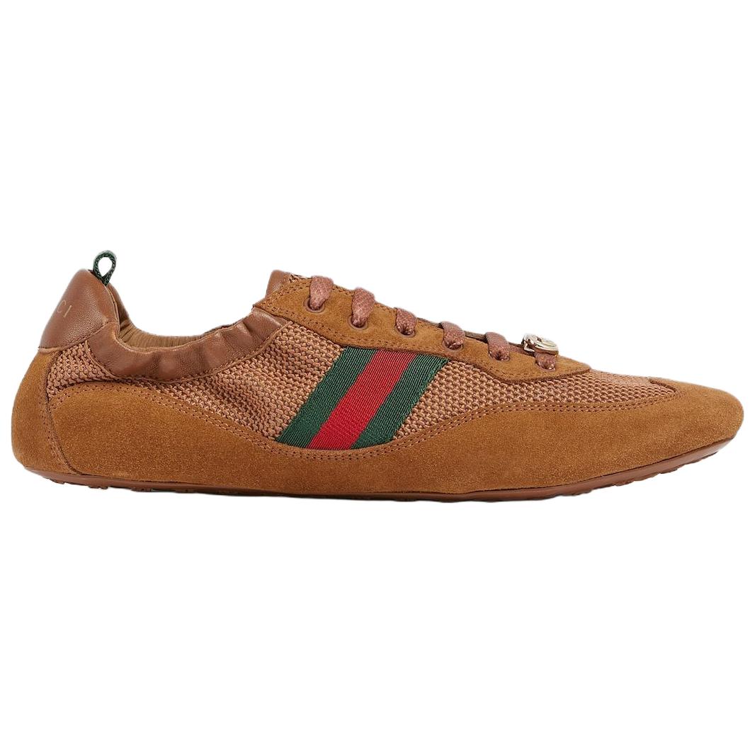 GUCCI Женские повседневные кеды Shift Low top коричневые — фото 3