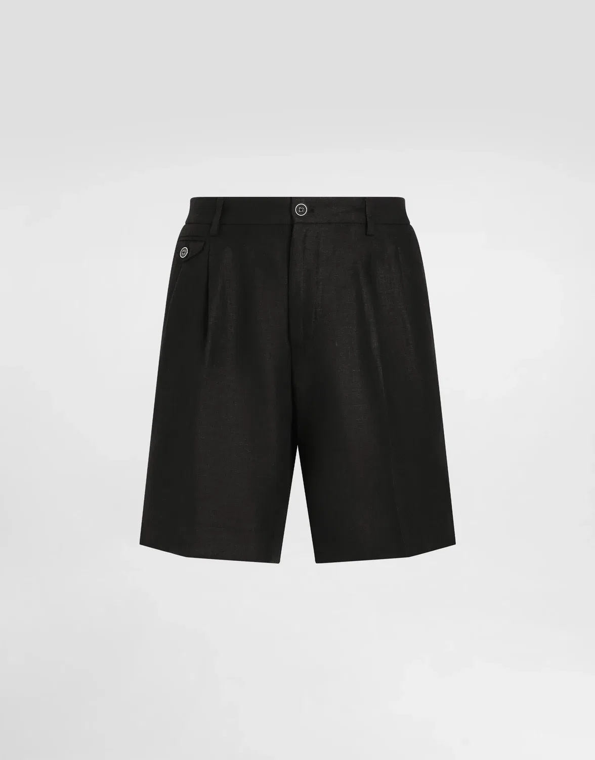 Льняные шорты DOLCE & GABBANA, черный
