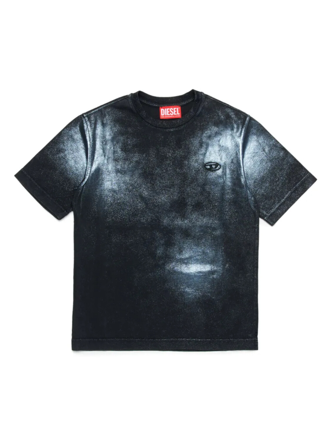 

Diesel Kids футболка с вышитым логотипом, черный