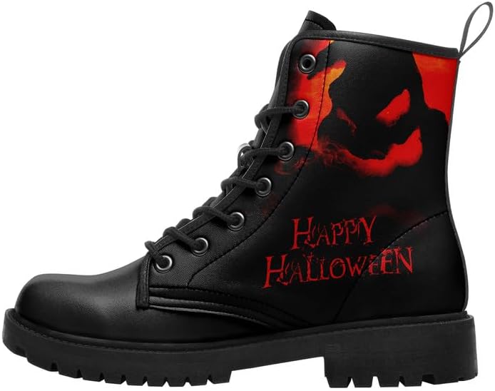 

Ботинки AWSOLE в готическом стиле на Хэллоуин, кожаные мотоциклетные ботинки на платформе с черепами, модная повседневная зимняя обувь, черный/красный